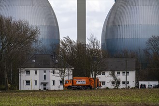 Residential buildings, digestion towers, sewage treatment plant of the Emschergenossenschaft in the