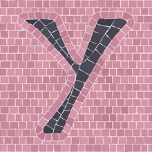 Mosaic tiles letter Y. EPS 10 editable flat design vector seamless horizontal pattern