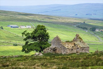 Farms over North Pennines, Cumbria, Durham, Northumberland, North Yorkshire, England, United