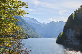 Lake Koenigssee in autumn, Alps, Bavaria, Germany, Europe