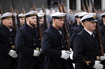 Marines of the guard battalion, photographed during the final roll call of the Bundeswehr missions