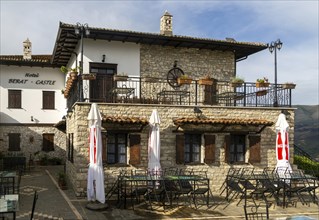 Berat Castle hotel tourist accommodation, Berat Castle UNESCO World Heritage Site, Berat, Albania,