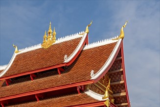 Roof of Wat May Suwannaphumaham Monastery, Luang Prabang, Laos, Asia