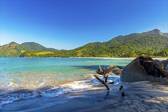 Remote Bonete beach on the island of Ilhabela on the north coast of Sao Paulo, Bonete beach,