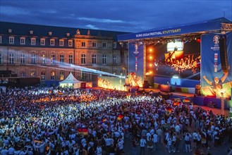 Public viewing at Neues Schloss in Stuttgart in the evening. 30, 000 people celebrate the German