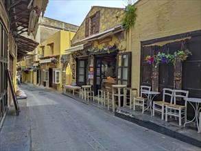 Medieval alley, UNESCO World Heritage Site, Old Town, Rhodes Town, Rhodes, Dodecanese archipelago,