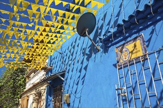 Scenic colorful streets of Cartagena in historic Getsemani district near Walled City, Ciudad