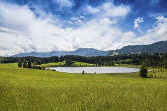 Attlesee, near Nesselwang, OberallgÃ¤u, AllgÃ¤u, Swabia, Bavaria, Germany, Europe