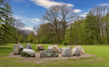 Stones of the global stone project, GroÃŸer Tiergarten, Berlin, Germany, Europe