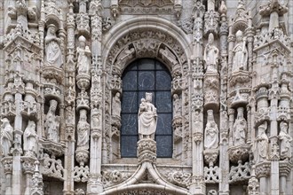 South portal, Hieronymite monastery Mosteiro dos Jeronimos, also known as Mosteiro de Belém, Belém,