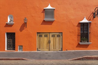 Scenic colorful colonial architecture of Cuernavaca streets in Mexico Morelos