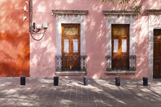 Morelia, Michoacan, colorful streets and colonial houses in Morelia historic city center, one of