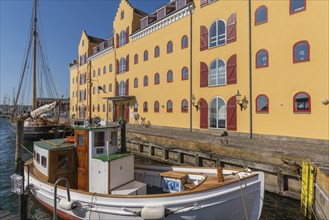 Maritime Svendborg, museum harbour, historic sailing ships, wooden boats, old warehouse, cutter,