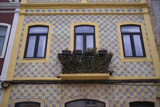 Azulejos, Tiles, Tile decoration, House facade, House, Portimao, Algarve, Portugal, Europe