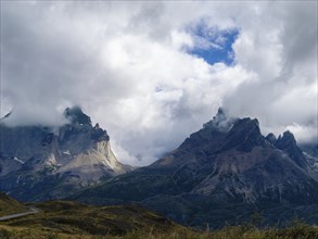 Dramatic landscape, rocky mountains, Torres del Paine National Park, Patagonia, Chile, South