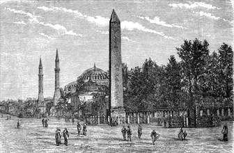 The Almeidan with the Obelisk of Theodosius, Obelisk of Thutmosis III, at the Aja Sofia, Hagia