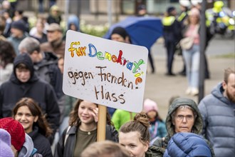 Pupils demonstrate against right-wing extremism, under the motto Schule bleibt Bunt (school remains