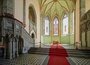 Church of St Jacob on the market square, interior photo. Köthen, Saxony-Anhalt, Germany, Europe