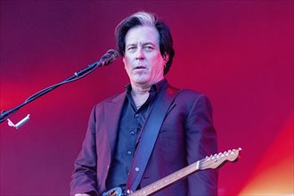 Adenau, Germany, 7 June 2024: Troy Van Leeuwen from Queens of the Stone Age plays at Rock am Ring.