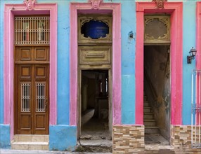 Scenic colorful Old Havana streets in historic city center of Havana Vieja near Paseo El Prado and