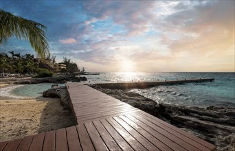 Scenic beaches, playas, and hotels of Cozumel island, a popular tourism and vacation destination on