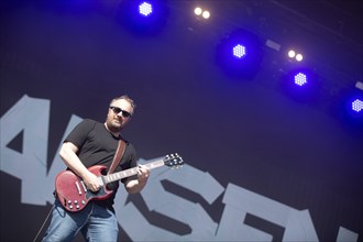 Martin Mücke Krüssel, live guitarist of the band Madsen at the Rock am Ring Festival at the