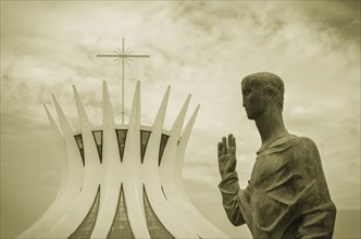 BrasÃ­lia, Distrito Federal, Brazil, October 25 -2014: Metropolitan Cathedral of Brasilia, work of