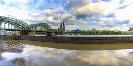 Hohenzollern Bridge, Cologne Cathedral, Central Station and Musical Dome, Cologne, North