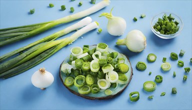 Vegetable, spring onion or spring onion, also known as winter onion, Allium fistulosum