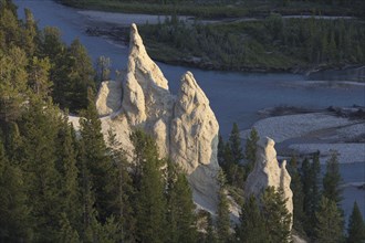 Earth pyramids, Hoodoos in the Bow Valley, Banff National Park, Alberta, Rocky Mountains, Canada,