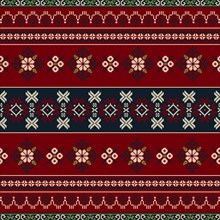 Traditional Latvian embroidery seamless pattern, vector illustration