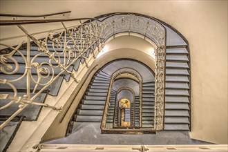 Staircase in old building, Hamburg, Germany, Europe
