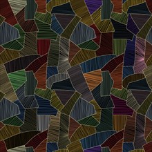 Seamless vector patchwork pattern, abstract art textile background in colors