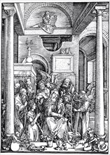 Picture cycle Illustrations from the Life of the Virgin, the Virgin adored by angels and saints,