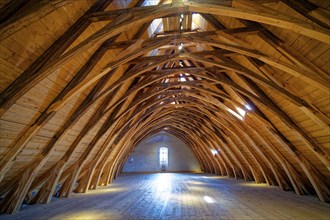 Historic granary in the front castle, Mildenstein Castle, Leisnig, Saxony, Germany, Europe