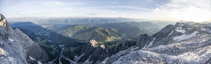 Alpine panorama, dramatic mountain landscape, view from Hochkönig, Salzburger Land, Austria, Europe