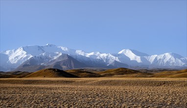 Snow-capped mountains, Pamir Mountains with Lenin Peak, high mountains, Transalai Range, Alay