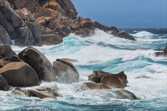 Rocky coast in Valle della Luna, Capo Testa, Gallura, Sardinia, Italy, Gallura, Sardinia, Italy,