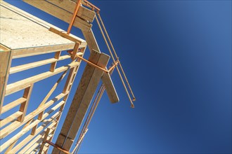 Abstract perspective of a house wood construction framing