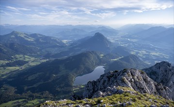 Evening mood View from Scheffauer on Hintersteiner See and Inntal, Kaisergebirge, Wilder Kaiser,