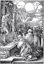 The Mass of St. Gregory, woodcut by Albrecht Dürer, historical, digitally improved reproduction of