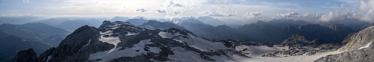 Alpine panorama, dramatic mountain landscape, view from Hochkönig, Salzburger Land, Austria, Europe