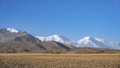 Snow-capped mountains, Pamir Mountains, high mountains, Transalai Range, Alay District, Kyrgyzstan,