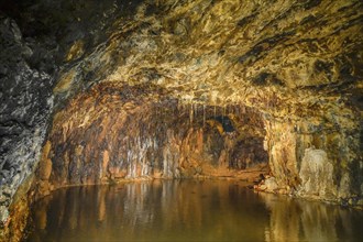 Spring grotto, stalactites, fairy grottoes, Saalfeld, Thuringia, Germany, Europe