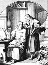 Martin Luther continues the translation of the Bible with the help of Melanchton, two persons,