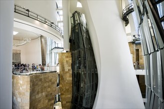 Guggenheim Museum, architect Frank Gehry, entrance hall, interior view, Bilbao, Basque Country,