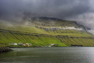 Little villages in Kunoy, Faroe islands, Denmark, Europe