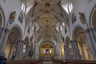 Interior of the Basilica Sankt Kastor, Koblenz, Rhineland-Palatinate, Germany, Europe