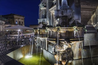 Dresden's most ornamental fountain, over 15 metres high, a total of 40 gargoyles, designed by