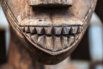 WOODEN MASK at the market in KORTHOGO, ELFENBEIN COASTS